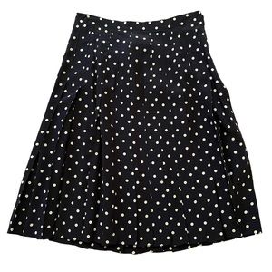 Worldly Things by Noi Moda Black with White Polka Dots Pleated Silk Skirt